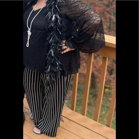 TORRID Womens Plus Size Black Lace BabyDoll Flare Long Sleeves Blouse Size 3 - Picture 11 of 11